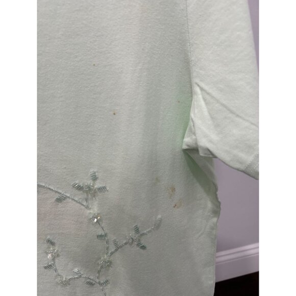 Jennifer Moore NWT Womens Light Green Embroidered Floral Shirt SZ Small - Picture 5 of 10